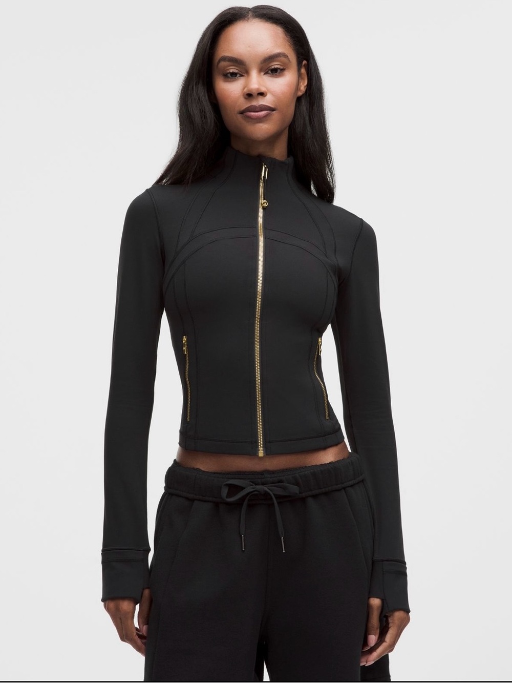 Lulu Lemon Define Cropped Jacket -Black Gold